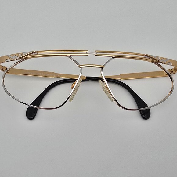 Cazal Mod 256 Col 963 Gold Silver Aviator Sunglasses Frame w/ Case Germany 57mm - Picture 11 of 15